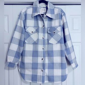 Blue and White Plaid Shacket